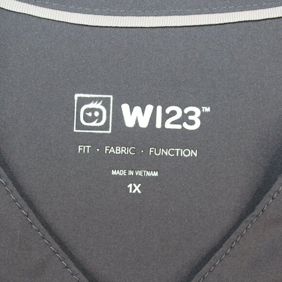 WonderWink W/23 Womens 1X Gray Stylized V-Neck Scrub Top Medical Nurse Vet - Picture 8 of 9